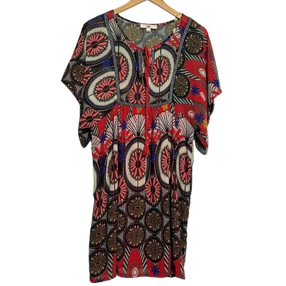 Ya Los Angeles Boho Caftan Dress Size Large - Picture 1 of 10